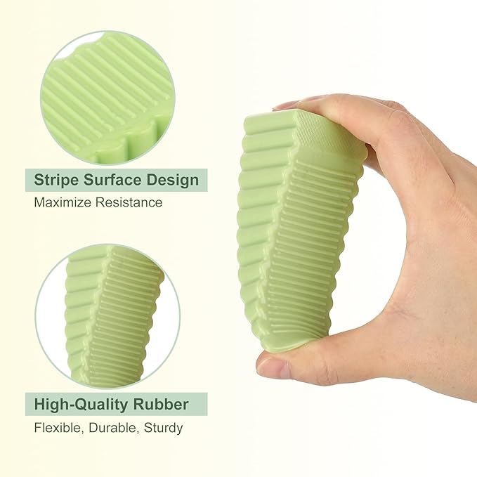 uxcell 4 Pcs Door Stoppers for Bottom of Door, 28mm/1.10 Inch Door Stops, Rubber Door Stopper Wedge Anti Slip, Window Stopper Door Stackable, Green