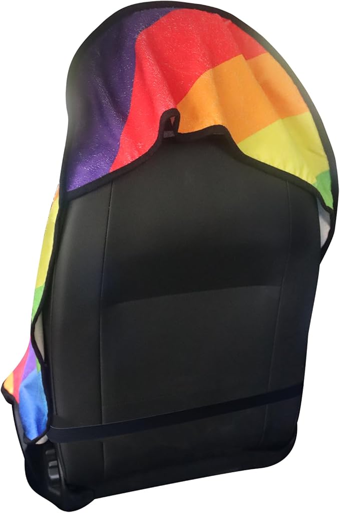 LoyaGour Car Seat Cover Protector Front Seats,for Gym Workout,Running,Swimming,Beach and Hiking,Waterproof Sweat Towel Bucket Seat Covers for Cars SUV Trucks (Rainbow, 1Pcs)