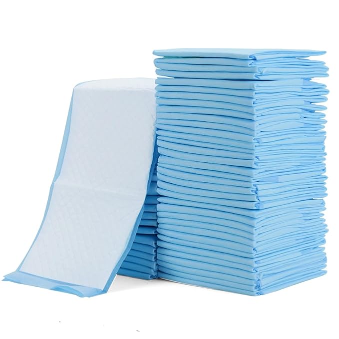 Rocinha 100 Pack Disposable Changing Pads Baby Disposable Underpads Waterproof Diaper Changing Pad Breathable Underpads Bed Table Protector Mat (17 x 13 Inches)
