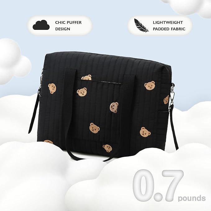 Convertible Diaper Bag Tote with Insulated Pockets and Stroller Hooks for Travel newborn
