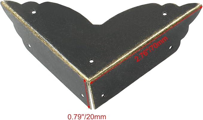 8Pcs Black Metal Corner Protector,2.76''x2.76'' Box Corner Protectors,Decorative Metal Corner Guards,Antique Edge Cover with Mounting Screws