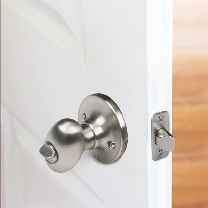 Design House 750497 Egg Privacy Bed and Bath Door Knob Satin Nickel