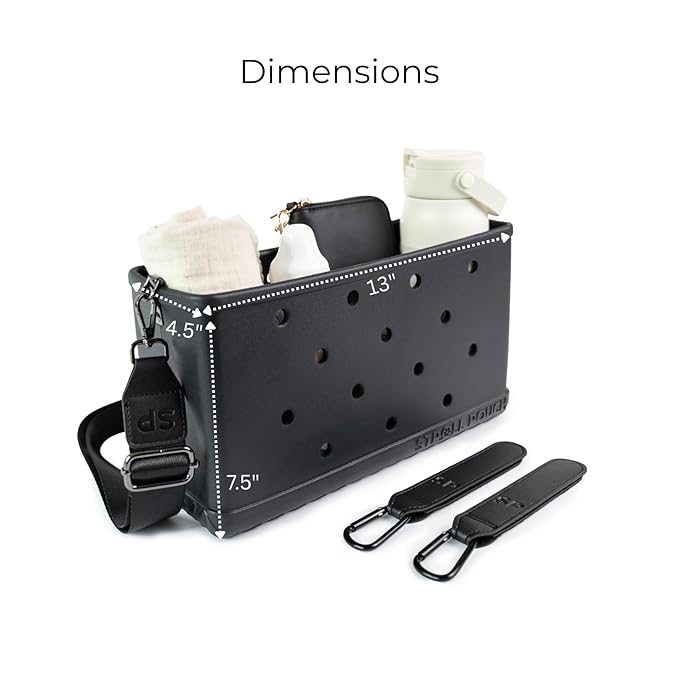 Stroll Pouch - Universal EVA Baby Stroller Organizer with Shoulder Strap & Non-Slip Hooks. Wagon, Trike, Pet, Double Stroller Accessory. Lightweight, Washable, Durable EVA Caddy.