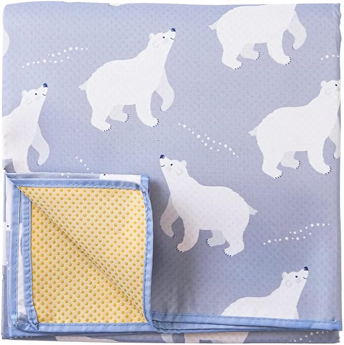 Baby Splat Mat for Under High Chair - Waterproof and Washable Eating Mat for Toddlers&Kids, Portable Play Mat and Table Cloth 43 inch (Polar Bear)