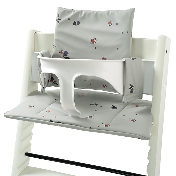 Baby Cushion Set Soft and Comfort High Chair Cushion for Infant, Toddler High Chair Accessories Easy to Clean and Install, Fig Grey