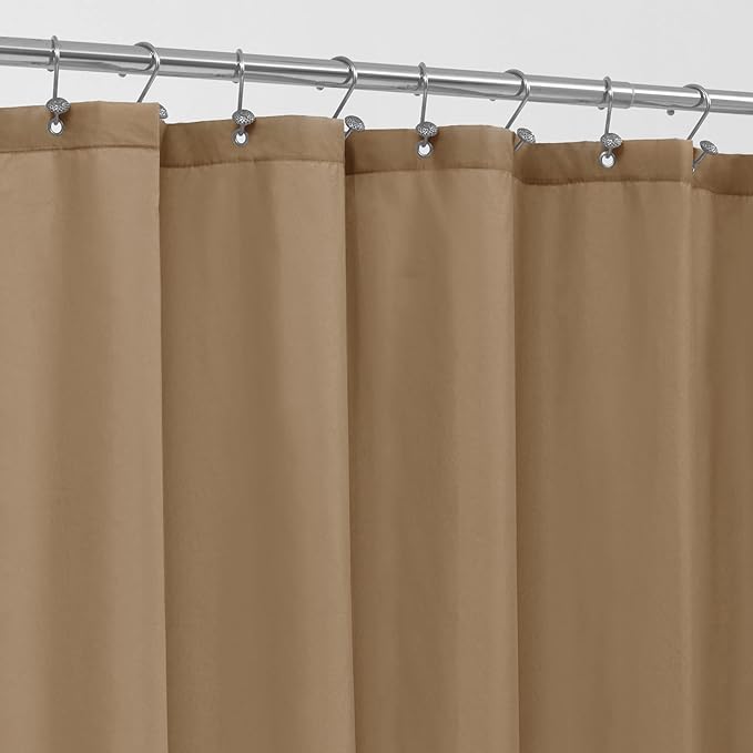 ALYVIA SPRING Stall Fabric Shower Curtain Liner Waterproof - Soft & Lightweight Small Shower Curtain with Magnets for Narrow Stall Size, Machine Washable - 36x72, Coffee