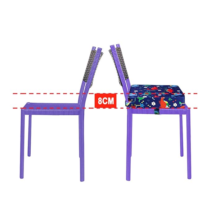 Dining Chair Heightening Cushion Portable Dismountable Adjustable Highchair Booster for Baby Toddler Kids Infant Washable Thick Chair Seat Pad Mat (Dark Blue)