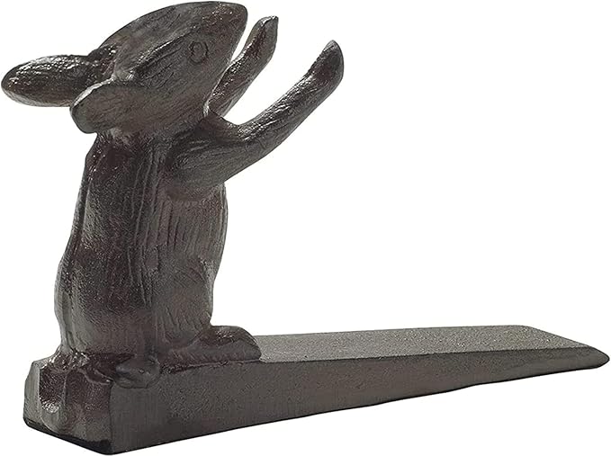 Comfify Vintage Cast Iron Mouse Door Stop Wedge – One Heavy Decorative Piece with Felt Bottom – Rust Brown Finish