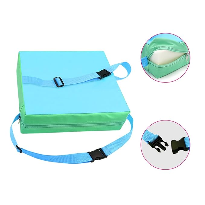 Toddler Booster Seat for Dining Table,Chair Increasing Cushion for Baby Kids,Portable Dismountable Adjustable Highchair Booster (Blue+ Green)