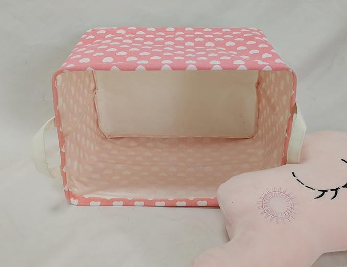MAIZMZ Women's DayStorage Basket Pink Collapsible Girls Laundry Basket Waterproof Organizer Nursery Bin Gift Toy Box for Organizing Home/Dorm/Kitchen/Pet/Office/Closet/Shelf/Room Decor