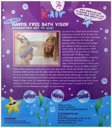 Kair Bath Visor for Babies, Silicone Air Cushioned Shower Cap for kids, Shower Water Guard for 1-9 Years Children bath and Toddler Bath (Head Circumference Greater Than 15 Inches)