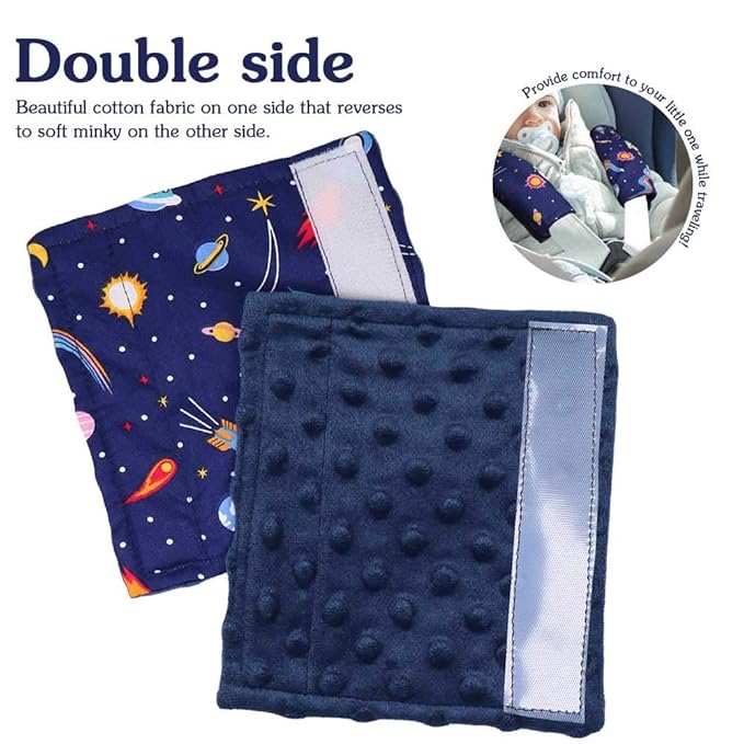 DILIMI Space Carseat Belt Cover for Baby Soft Comfort Seat Belt Cushion for Kids Cute Cartoon Pattern Car Seat Belt Pads Cover (2 Packs)
