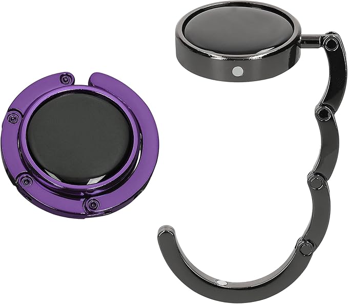 kwmobile Purse Hanger for Table (Set of 2) - Purse Hook for Table - Folding Handbag Hanger - Portable Bag Holder