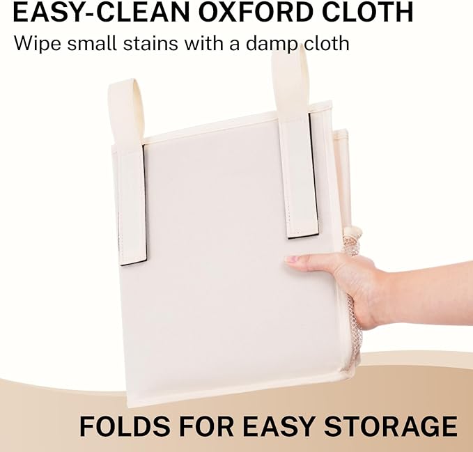 Bedside Caddy - Durable Oxford Fabric Bedside Storage and Bed Organizer，Hanging Bed Organizer for Bedroom，Bunk Bed，Dorm and Hospital (Beige)