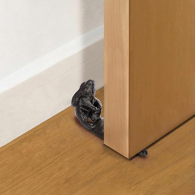 Sumnacon Cast Iron Door Stop Heavy Duty Rustic Door Stopper Avoid Drilling Hole, Vintage Iron Door Wedge on Floor Surface for Home Office Commercial Industrial, Bunny with Carrot