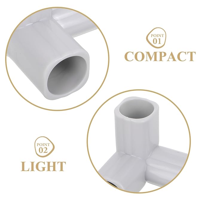 Hemoton 4Pcs Baby Playpen Accessories, T-Shaped and 3-Way Connectors for Baby Play Yard, Light Grey Plastic Replacement Parts, 3.34 X 2.16 X 1.02 Inch