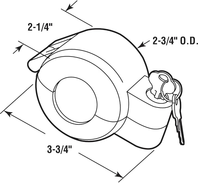 Prime-Line EP 4180 Doorknob Lock-Out Device – Doorknob Lock with Key to Block Access to Keyhole, Removeable and Easy to Use, Fits Round Doorknobs with Max Diameter of 2-7/8 in., Gray (Single Pack)