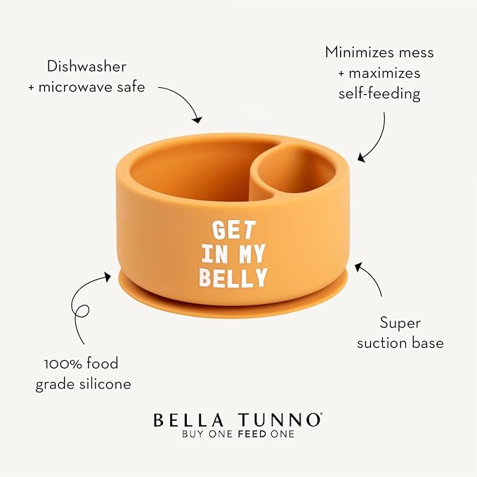 Silicone Suction Bowl for Toddlers and Babies by Bella Tunno, Food Grade BPA Free Silicone, Non Slip Suction Base, Microwave & Dishwasher Safe, Ideal Baby-Led Weaning & Self Feeding Bowl, Miss Mess