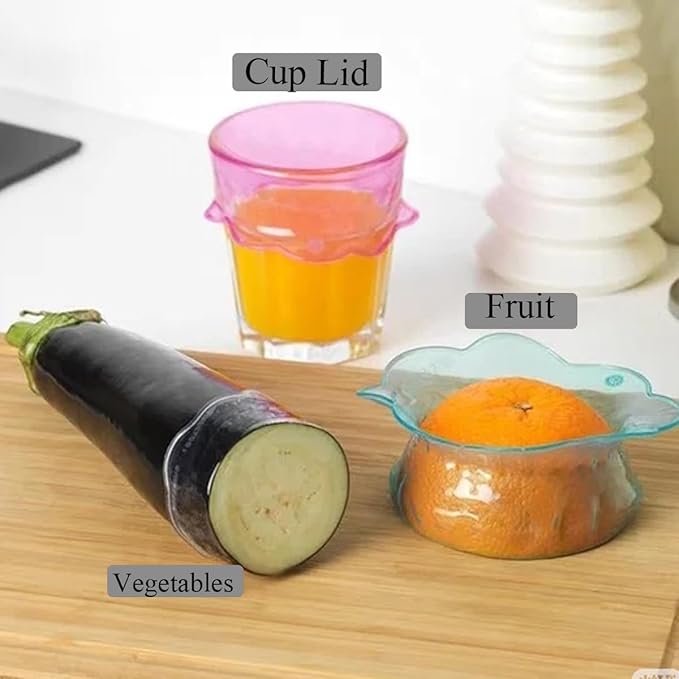 LITAITAI 3PCS Set,Silicone Stretch Lids for Food Storage,Reusable Elastic Bowl Covers for Cups,Cans,Jars, Round & Rectangle Containers,Food Grade, Microwave Safe,Heat-Resistant