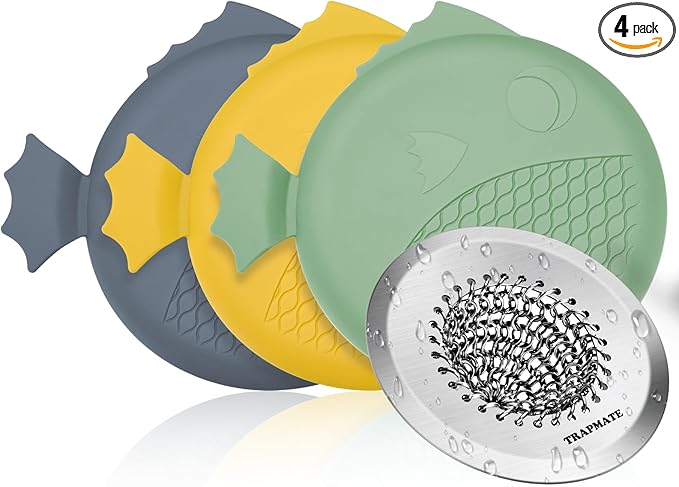 TRAPMATE Bathtub Drain Stopper & Shower Hair Catcher, Shower Drain Cover/Silicone Drain Cover/Sink Drain Plug for Shower, Bath, Kitchen Sink (Patented)
