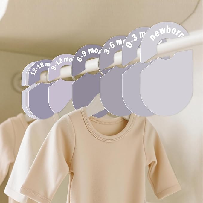 8 Pack Baby Closet Dividers – Pure Green Nursery Organizer for Baby Clothes 0-24 Months, Closet Size Markers, Baby Clothing Organizer for Nursery (purple)