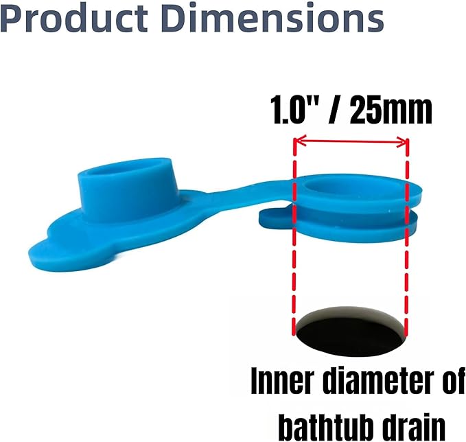COLDDD Bathtub Stoppers, Silicone Bathtub Stopper, Fits Most Baby Bathtubs, 5 Sizes of Baby Bath tub Plugs (1.0'' I.D.)