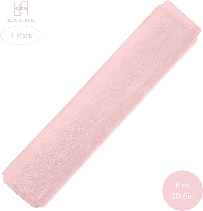 LACDL Extra Long Seatbelt Covers Super Soft Furry for Adults Kids Women & Men, Thick Plush Full Car Seat Belt Strap Cushion, Fluffy Shoulder Pad Protector, Auto Interior Accessories, 1pc, Pink, 39.5in