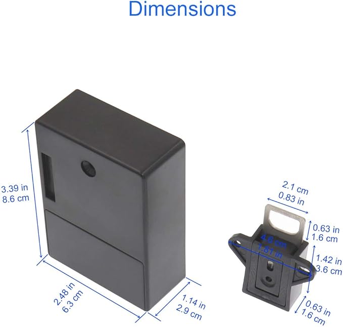 ETEKJOY RFID Electronic Cabinet Lock Hidden DIY for Wooden Cabinet Locker Drawer Cupboard (Black)