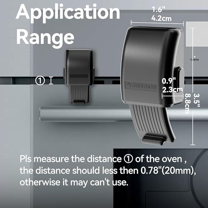 EUDEMON 1 Pack Updated Oven Front Lock,Childproof Oven Door Lock, Easy to Install & Use Durable and Heat-Resistant Material no Tools Need or Drill(Black)