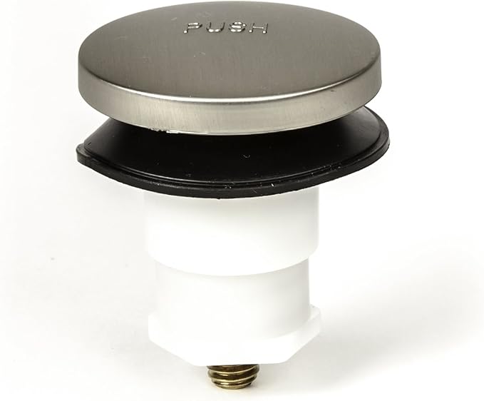 Toe Touch (Tip Toe, Foot Actuated) Bath Tub/Bathtub Drain Stopper Includes 3/8" and 5/16" Fittings Brushed Nickel
