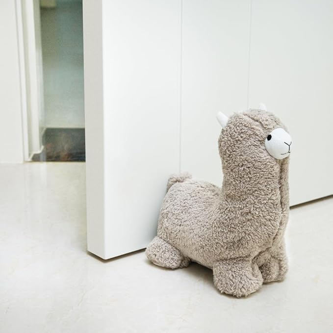 Marwood Cute Door Stopper Decorative Door Stops for Home and Office, Alpaca Weighted Interior Doorstop Fabric Stuffed Animal Door Stopper Floor Decorative