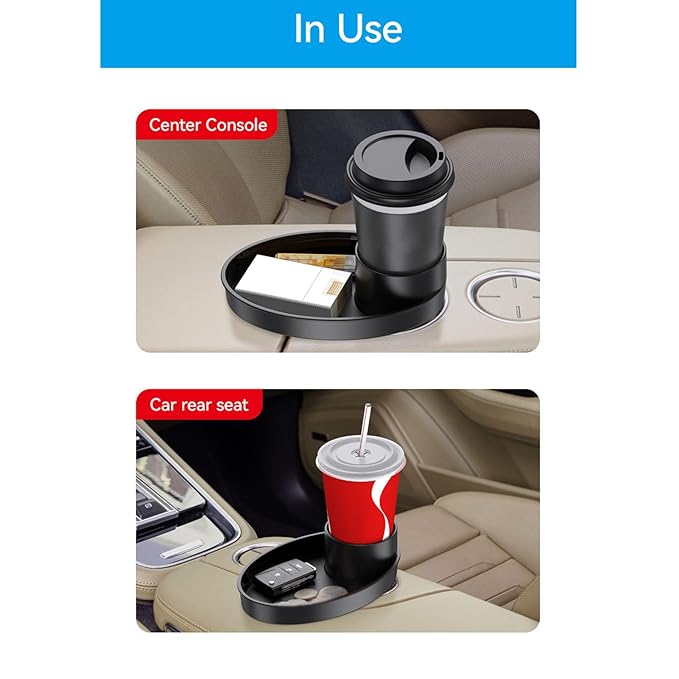 Keenso Car Seat Snack Tray,Portable Travel Rotating Cup Holder Plate for Car Seats, Booster,Stroller (#11)