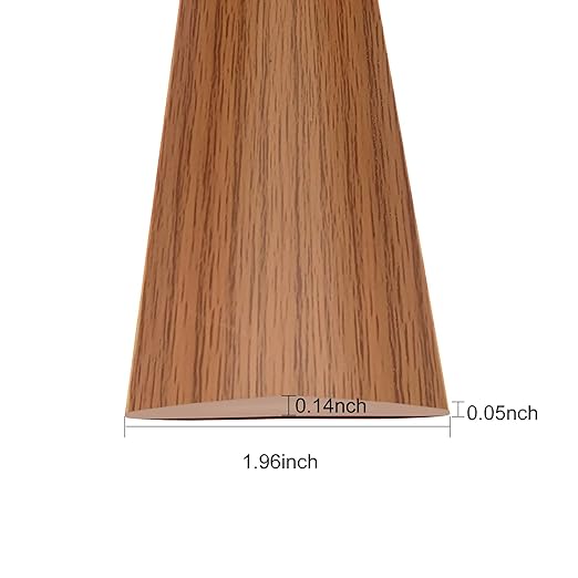 Floor Transition Strip Self Adhesive, Flat Laminate Floor Cover Strip 2" Wide Vinyl Floor Flat Divider Strip, Wood Grain Design (3.28FT, Brown)