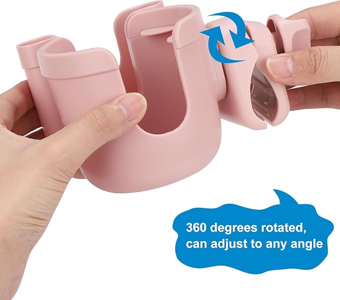 Accmor Stroller Cup Holder with Phone Holder, Bike Cup Holder, Universal Cup Holder for Uppababy Nuna Doona Strollers, 2-in-2 Cup Phone Holder for Stroller Bike Accessory