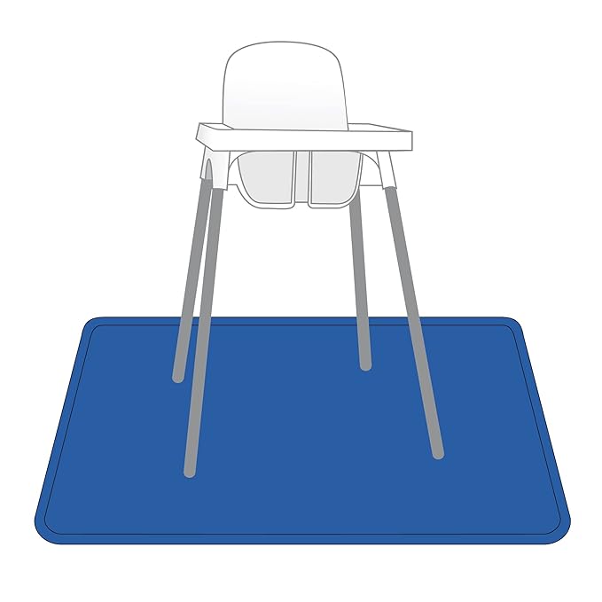 BapronBaby Minimalist Royal Blue Splash Mat - Waterproof Catch-All for Under High Chairs, Floors, Tables, Playtime or Arts & Crafts - Machine Washable - 45" x 45”