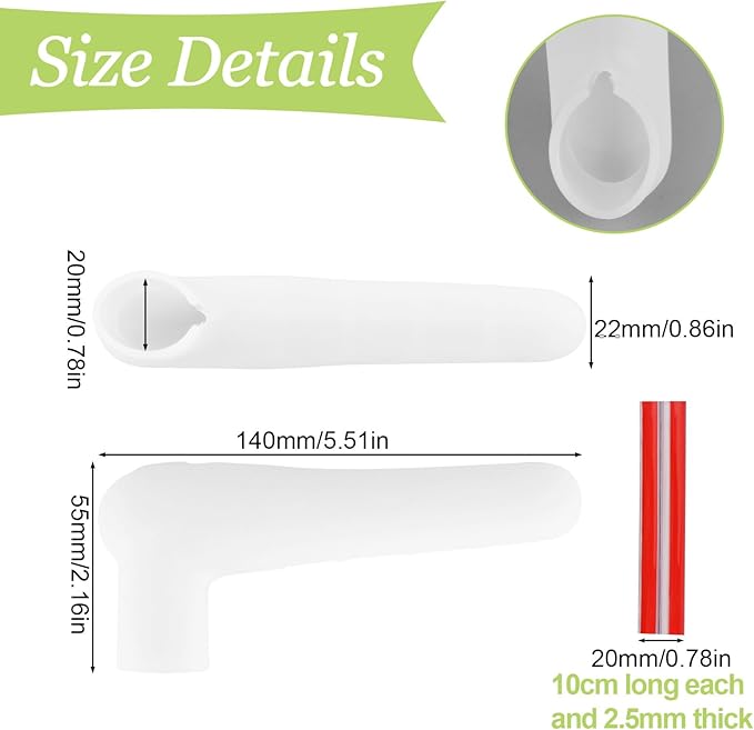 Door Handle Covers, 2Pcs Transparent White Silicone Door Handle Glove Covers Door Knob Covers Anti-Slip Door Lever Protectors with Anti-Collision Adhesive Strip for Flat Square Door Levers