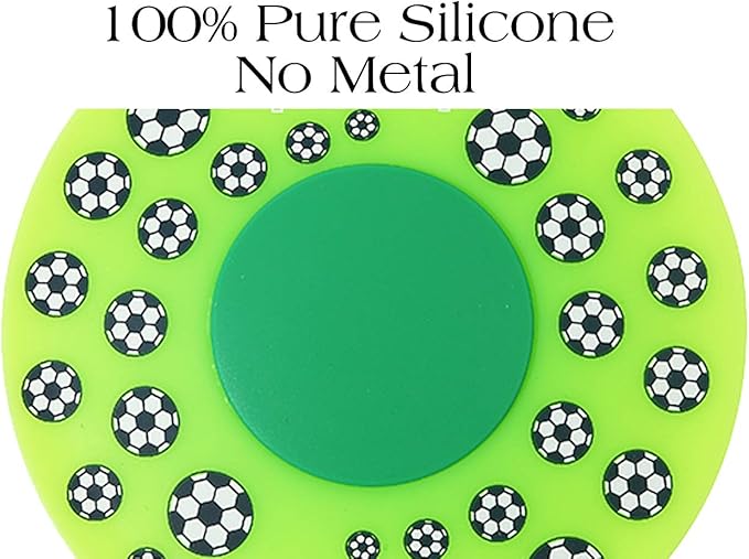 WSZCML Bathtub Drain Stopper, Silicone Tub Stopper Plug, Universal Bath Drain Cover, Kids Tots Babies Gift (Green Football)