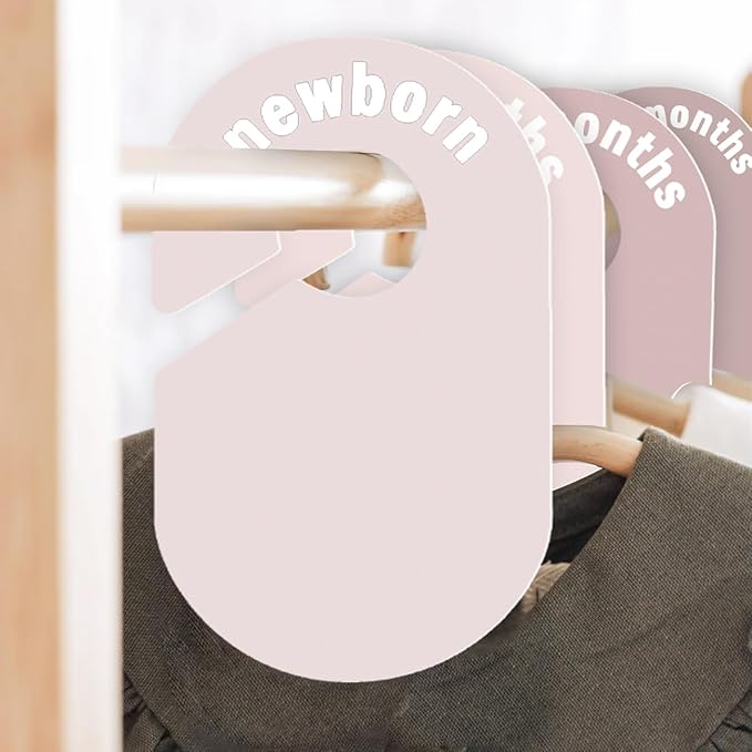 8 Pack Baby Closet Dividers – Pure Green Nursery Organizer for Baby Clothes 0-24 Months, Closet Size Markers, Baby Clothing Organizer for Nursery (blush)