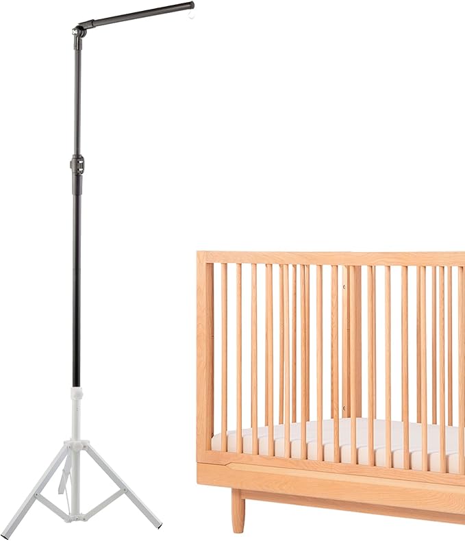 Baby Crib Mobile Arm,Mobile Hanger for Crib Adjustable Height 56-78" Top Can Rotate 180° Suitable for Baby Stainless Steel with Brushed Texture Sturdy and Stable Base