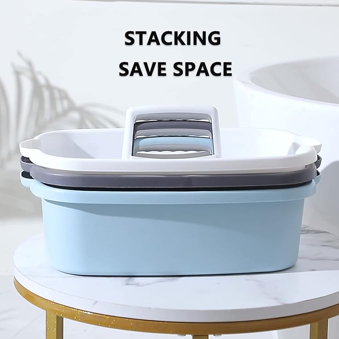JiatuA Large Cleaning Supplies Caddy Portable Shower Basket Supply Organizer with Handle Plastic Bucket Tool Storage for Bathroom, Bedroom, Kitchen, College Dorm, Garden, Dark Gray
