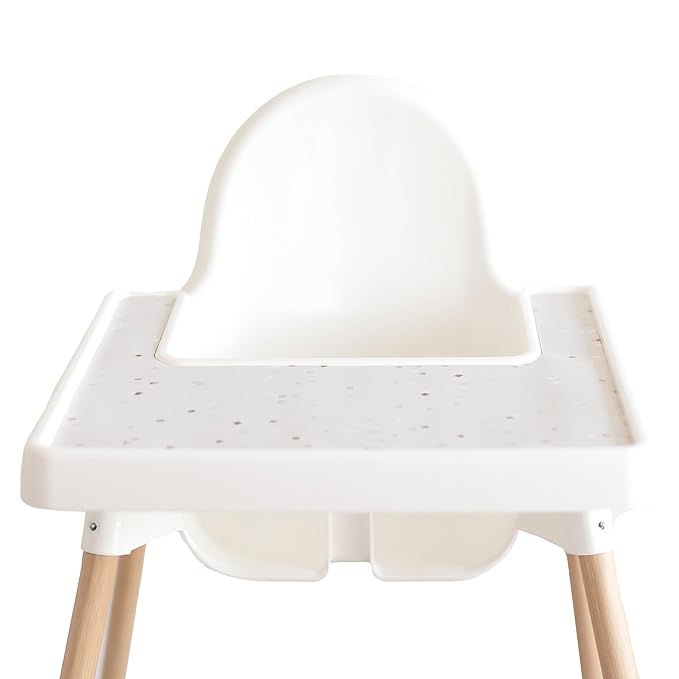 Yeah Baby Goods Placemats Compatible with The IKEA Antilop Highchair (Terrazzo on Milk) - Food-Grade Silicone Highchair Tray Mat – Easy to Clean, High Chair Accessory