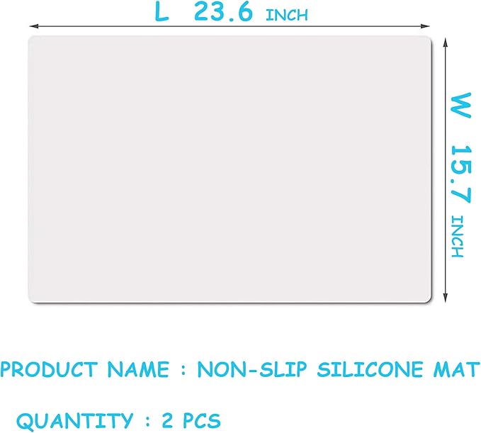 PABUSIOR Large Clear Silicone Crafts Mats: Non-Slip Translucent Liner 15.7×23.6In (2 Pcs) - Heat Resistant Silicone Countertop Protector Mat for Pastry, Epoxy Resin, Glitter Slime, Manicure, DIY Sheet