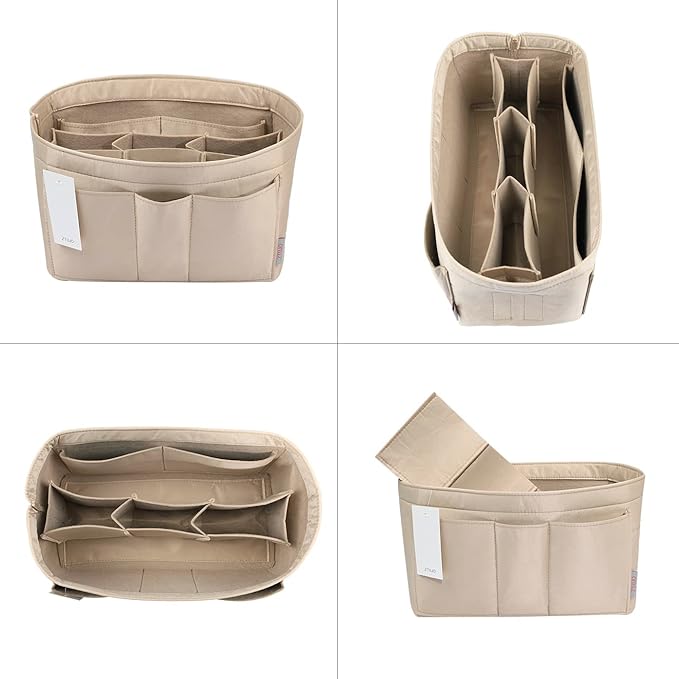 ZTUJO Purse Organizer Insert, Felt Bag Organizer For Handbag Purse Organizer,13 Colors, 6 Size (Medium, Silky Beige)