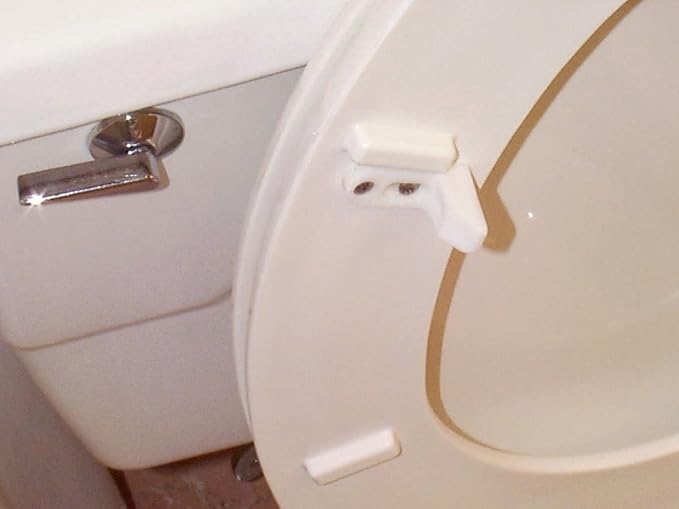 COMPAC Home Stabilizers T Bumpers, Lock Place, Keeps Children, Elderly, Disabled Safe from Slipping Off Shaking, Moving or Wobbly Toilet Seat (1 Set), White, 1 Count (Pack of 1)