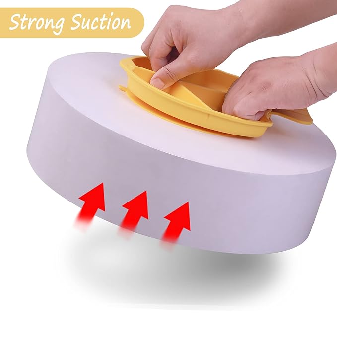 Baby plates with Suction,Silicone Suction Plates for Baby Toddler Kids BPA Free Microwave Dishwasher Safe -Plate yellow fish sets