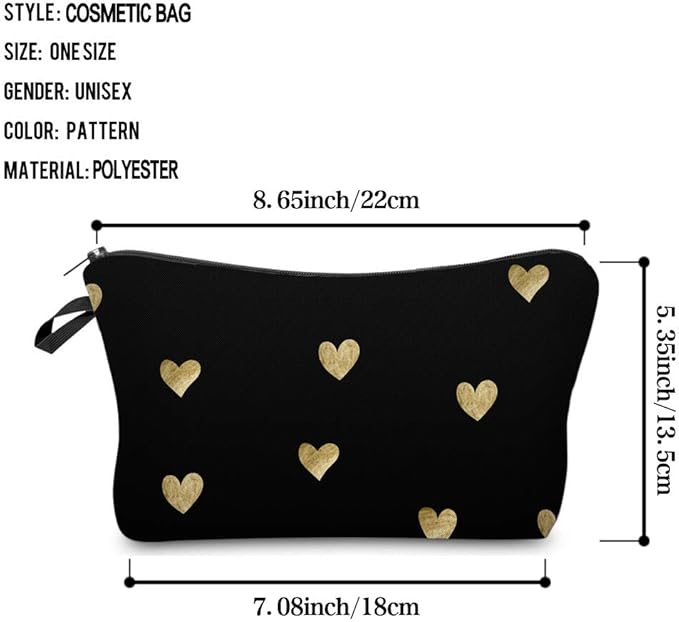 Deanfun Small Makeup Case - Cute and Waterproof Cosmetic Bag for Women(Heart D5-51356)