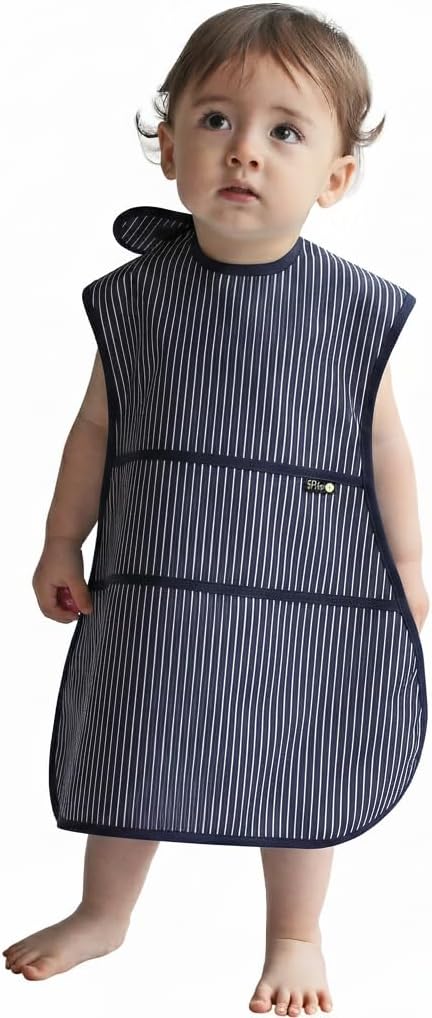 Plie Full Coverage Waterproof Feeding Bib for Toddlers – Extra Long Apron Bib for Mealtime, Self-Feeding, High Chairn