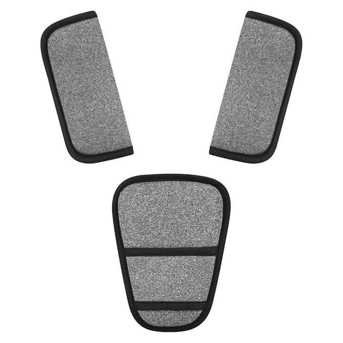 Accmor Car Seat Straps Shoulder Pads Suit for Baby Kids, Car Seat Strap Covers, Hip Support, Car Seat Strap Pads, Soft Seat Belt Covers for All Car Seats, Pushchair, Stroller, Grey