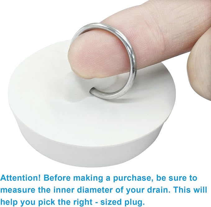 2 Pack Rubber Drain Stopper, 1-5/8 Inch Bathtub Plug Hanging Ring Bathroom Plug, Universal Kitchen Sink Plugs for Bathroom Laundry