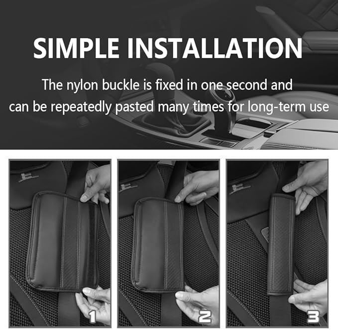 2PCS Car Seat Belt Cover Pad,Breathable Leather Seatbelt Covers for Shoulder Protection and Car Decorations,Universal Seatbelt Cushion Adding Car Seat Strap Pads Car Accessories Interior (Black/Blue)